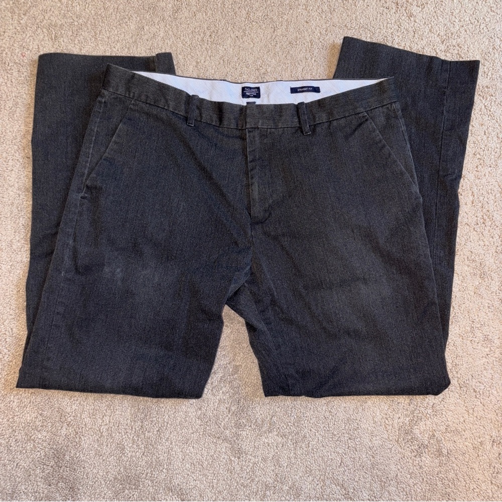 GAP Tailored Straight Fit Gray Khakis Size: 36x32